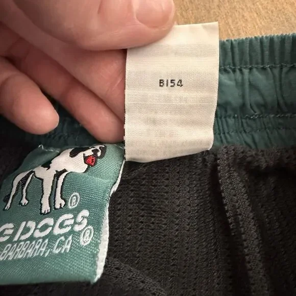 Vintage Big Dogs Swim Trunks, Green/Blue, Size Mens Small 1990s, 90s Pool Beach - Picture 6 of 9